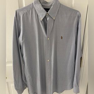 Men’s Polo Blue and black Patterned Button Up